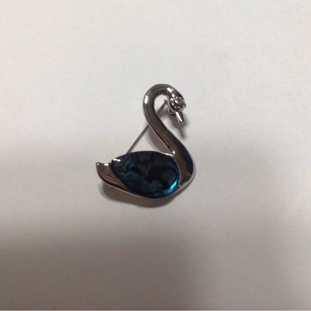 Bundle 2 for $10 Silver Tone and Blue Stone Swan Brooch